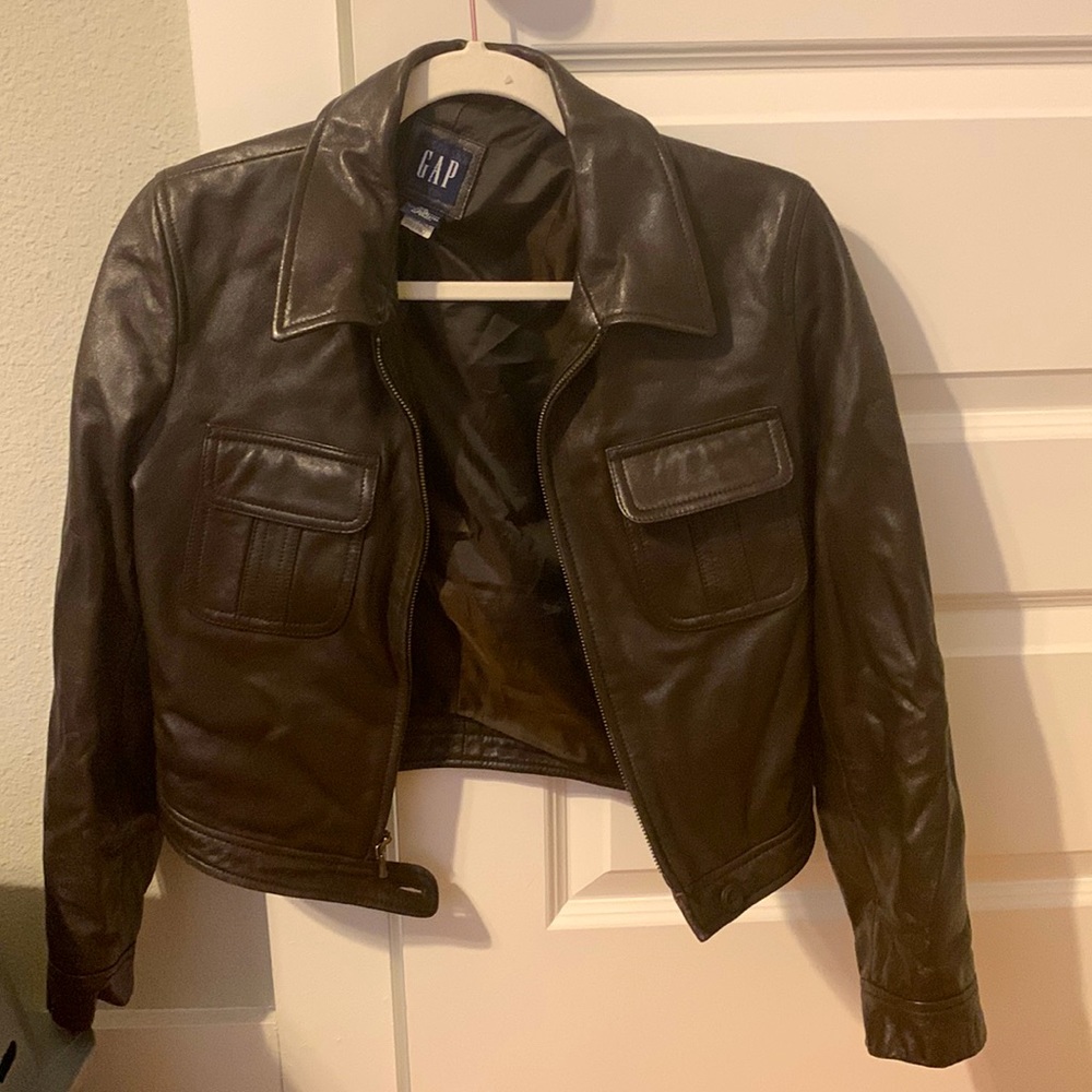 Gap leather jacket XS